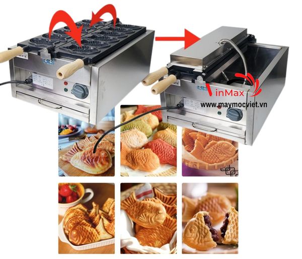 Máy làm bánh cá hotdog 6 con cỡ lớn dùng điện Vinmax VMC3000
