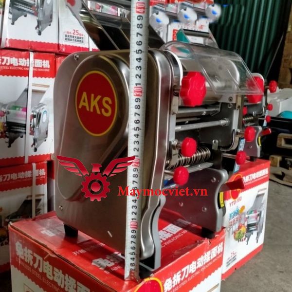 Máy cán bột làm mỳ tươi chạy điện inox VM AKS