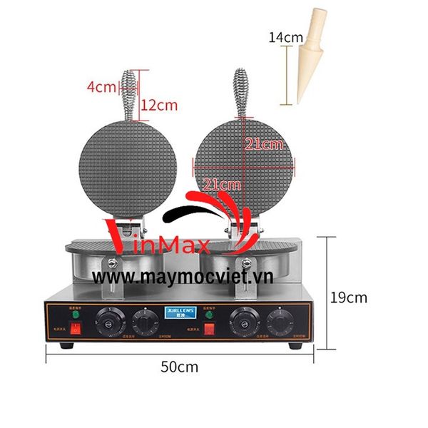 Máy Làm Vỏ Bánh Kem Ốc Quế Đôi VMO220