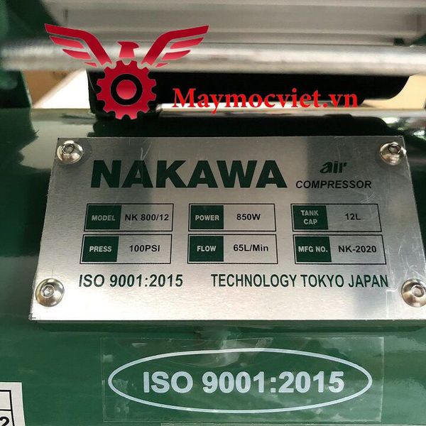 Máy Nén Khí Không Dầu Nakawa NK 800/12 800W 12L
