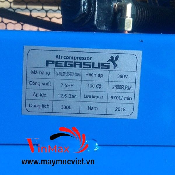 Máy nén khí Pegasus 330L 7.5Hp TM-W-0.67/12.5-330L (380V)