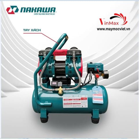 Máy Nén Khí Không Dầu Tốc Nhanh Siêu Êm 1200W 15L Nakawa NK-BH1615E
