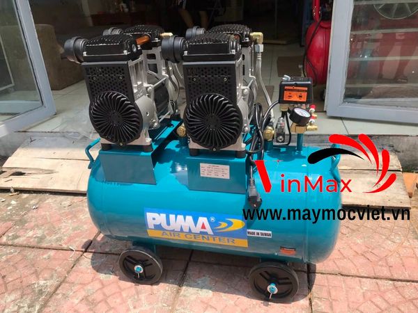 Máy nén khí không dầu Puma 2 đầu nén 70 lit (6hp)