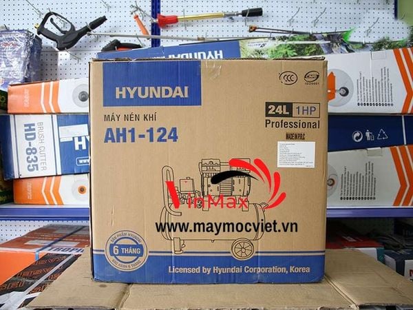 Máy nén khí không dầu 1HP 24 Lít Hyundai AH1-124