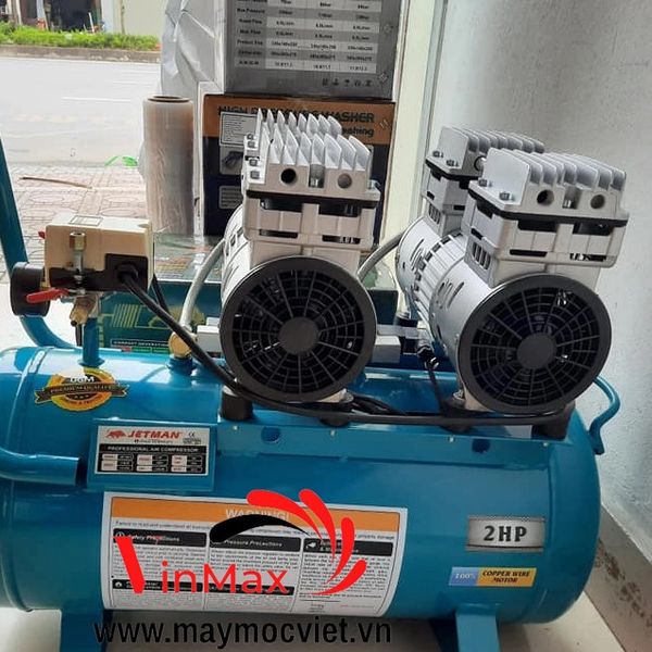 Máy Nén Khí Không Dầu Jetman 50L 2Hp JM-780x2 Lên Hơi Nhanh