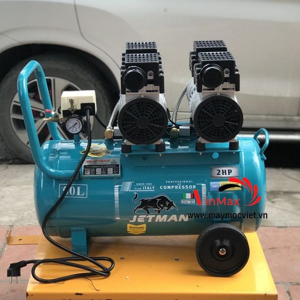 Máy Nén Khí Không Dầu Jetman 50L 2Hp JM-780x2 Lên Hơi Nhanh