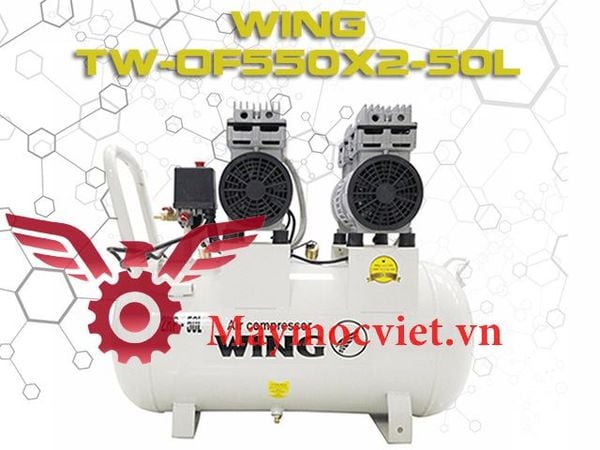 Máy Nén Khí Không Dầu Giảm Âm Wing TW-OF550x2 50L