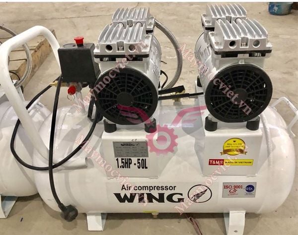 Máy Nén Khí Không Dầu Giảm Âm Wing TW-OF550x2 50L