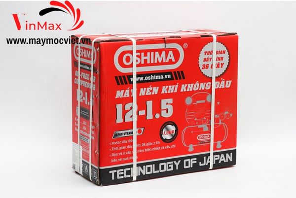 Máy nén khí Oshima 12 - 1.5 - 12 L - 1.5 HP (Không dầu)