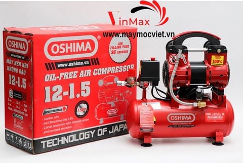 Máy nén khí Oshima 12 - 1.5 - 12 L - 1.5 HP (Không dầu)
