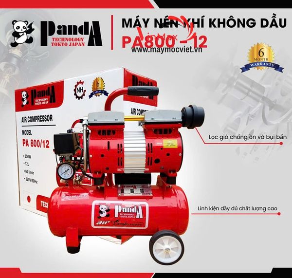 Máy Nén Khí Không Dầu Panda 850W 12L PA 800/12