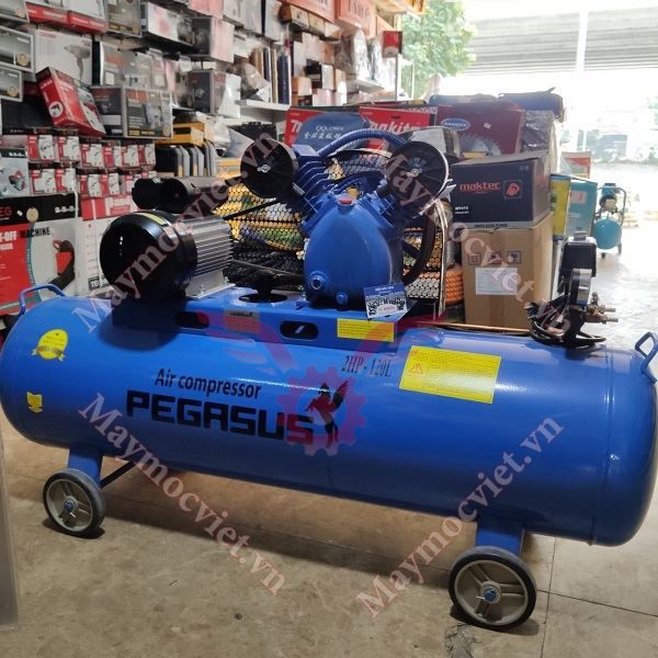 Máy nén khí mini dây đai Pegasus TM-V-0.17/8-120L