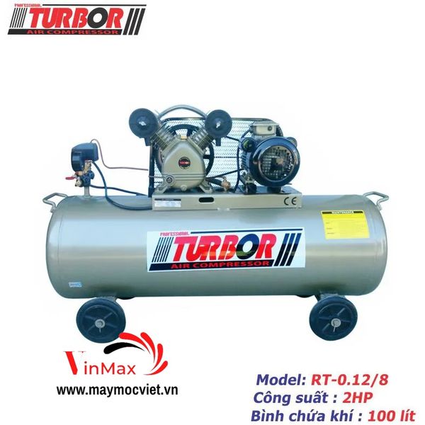 Máy nén khí  Turbo RT0.12/8 2HP-100 lít.