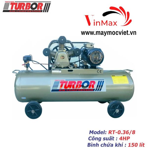 Máy nén khí  Turbo RT0.36/8 4HP-150 lít.