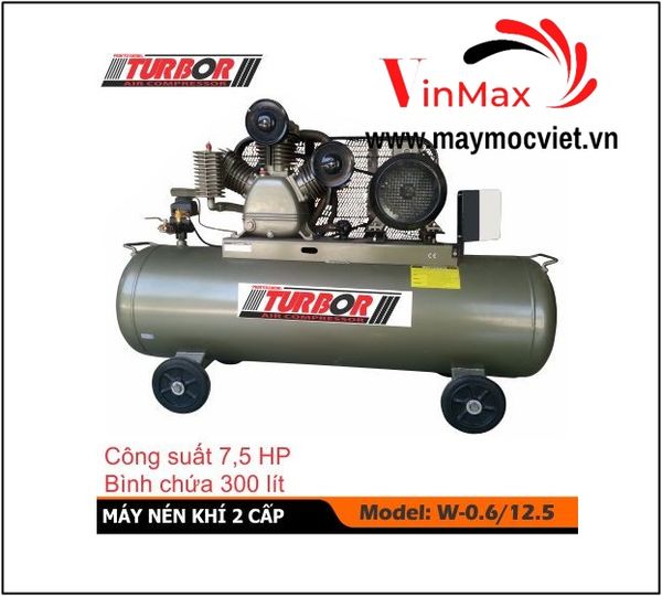 Máy nén khí 2 cấp nén Turbor 7.5HP-300 lít RT0.6/12.5