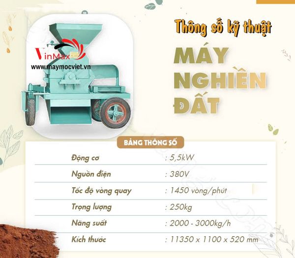 Máy nghiền đất, phân bò Turbo TBN550