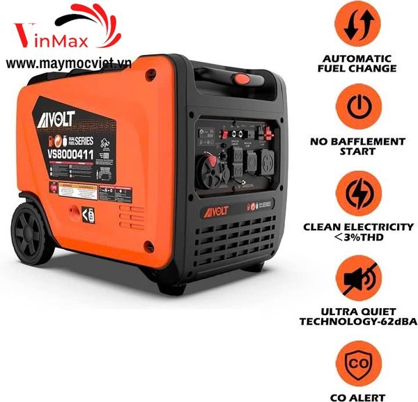 Máy Phát Điện Chạy Xăng Siêu Cách Âm Aivolt 5Kw VS8000411 Inverter
