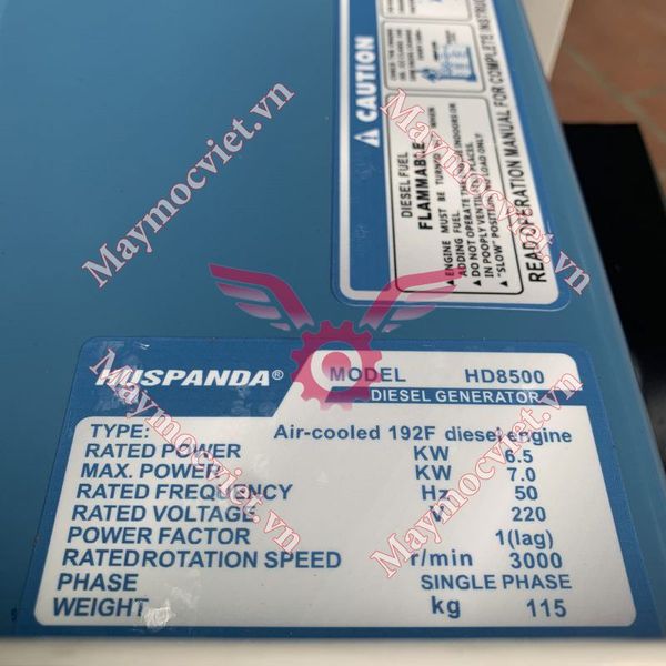 Máy phát điện chạy dầu 7kW Huspanda HD8500 đề nổ