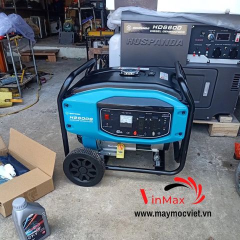 Máy Phát Điện Chạy Xăng 2Kw Huspanda H2600S có bánh xe tay kéo