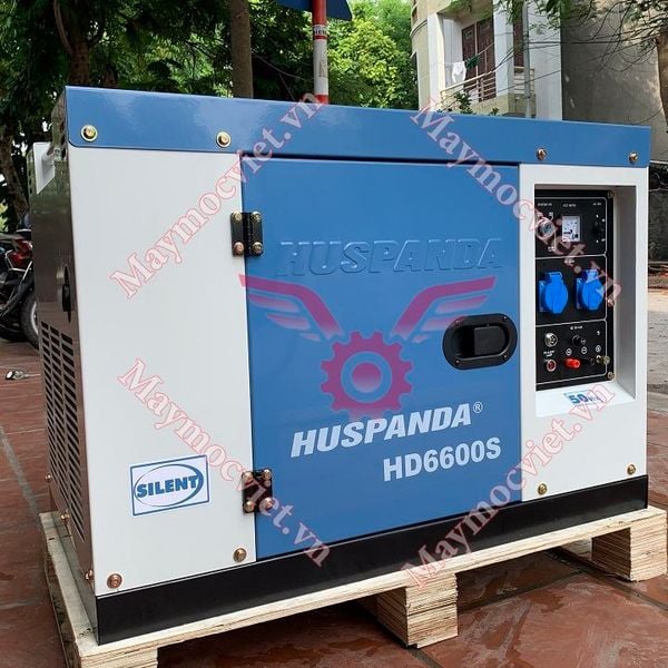 Máy Phát Điện Chạy Dầu 5Kw Huspanda HD6600S Chống Ồn