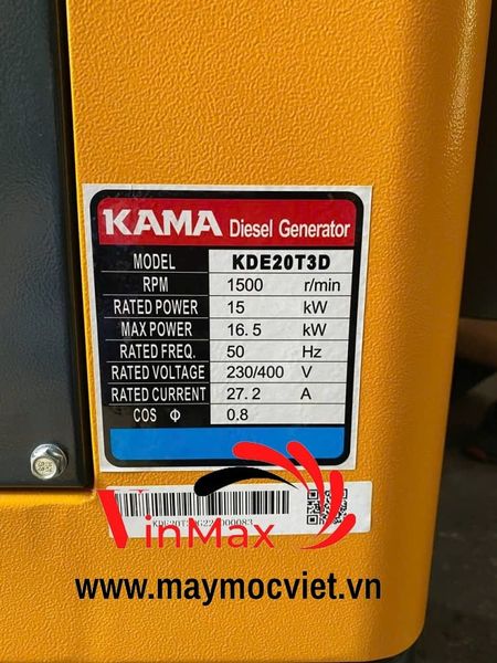 Máy Phát Điện Chạy Dầu 20Kw Kama KDE25T3D
