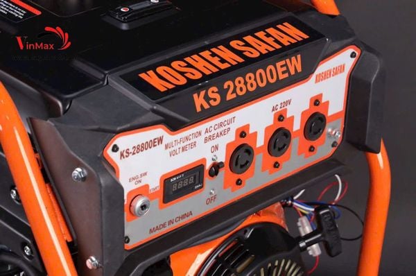 Máy Phát Điện Chạy Xăng Koshen Safan KS-28800EW (5KW) Có Đề, Bánh Xe, Tay Đẩy