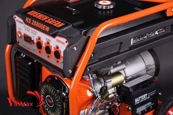 Máy Phát Điện Chạy Xăng Koshen Safan KS-28800EW (5KW) Có Đề, Bánh Xe, Tay Đẩy
