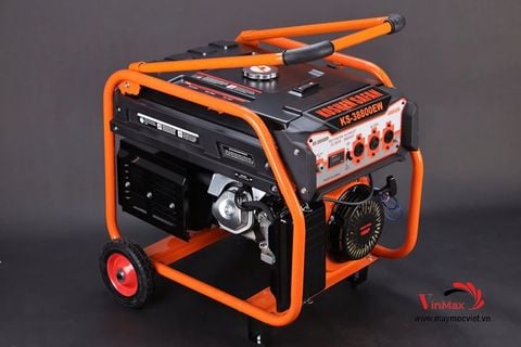 Máy Phát Điện Chạy Xăng Koshen Safan KS-38800EW (6KW) Có Đề, Bánh Xe, Tay Đẩy