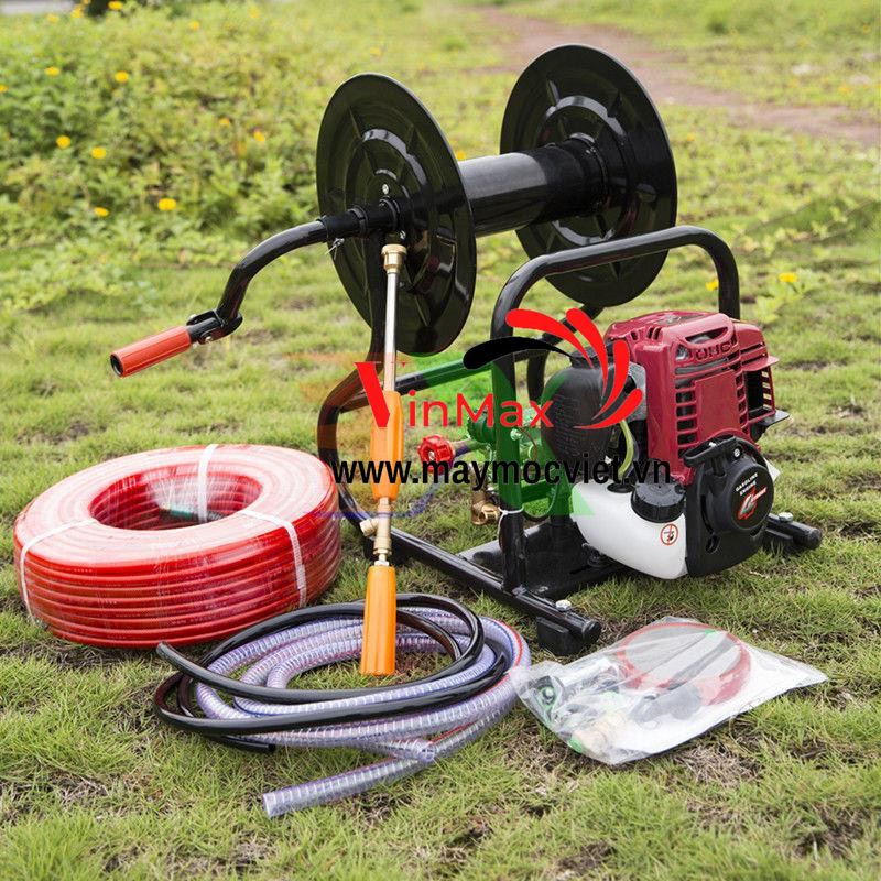 Máy phun thuốc gắn rulo cuốn dây GX35 – Vinmax- maymocviet.vn