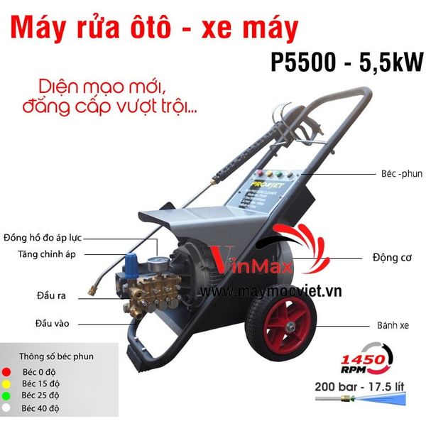 Máy xịt rửa áp lực cao Projet P5500 - 5.5kW