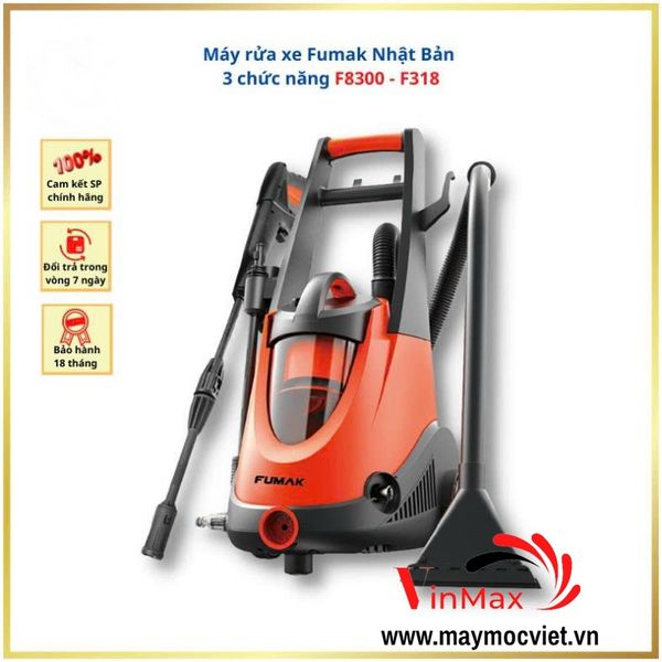 Máy Rửa Xe 3 Chức Năng (Rửa Xe – Hút Bụi – Thổi Bụi) Fumak F318