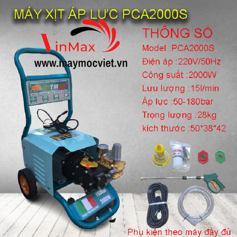 Máy Rửa Xe Cao Áp 2000W Jetman PCA2000S