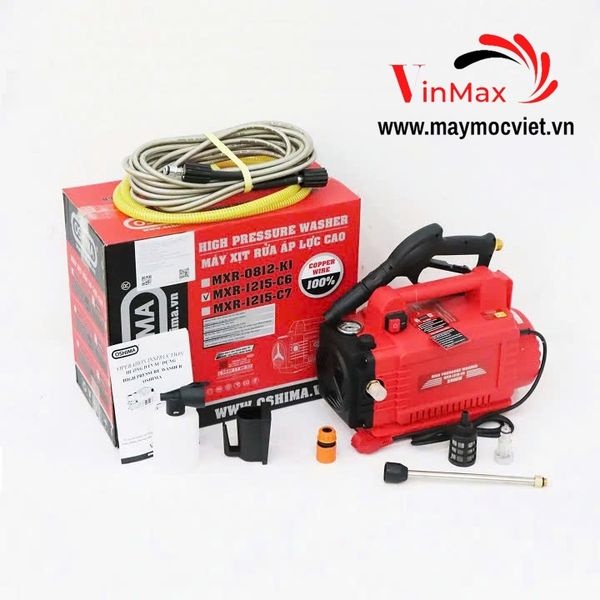 Máy xịt rửa Oshima MXR-1215-C6 2.8kW Đỏ Điện 1 pha