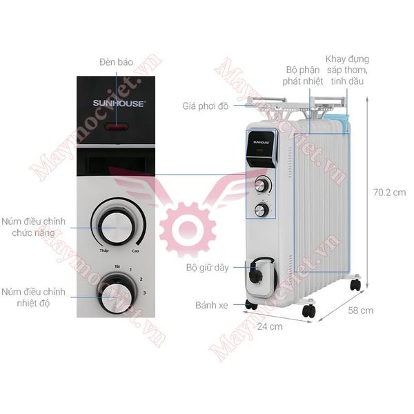 MÁY SƯỞI DẦU SUNHOUSE 13 LÁ SHD7084 (CÓ GIÁ PHƠI)