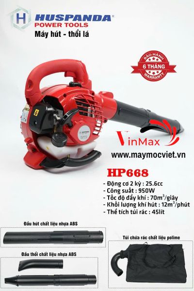 Máy thổi, hút lá cây chạy xăng Huspanda HP668