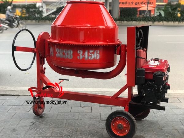 Máy trộn bê tông quả lê 350 lít đầu nổ dầu D8 VMTD350