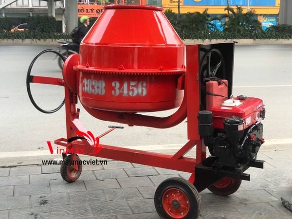 Máy trộn bê tông quả lê 350 lít đầu nổ dầu D8 VMTD350