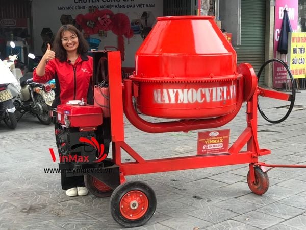 Máy trộn bê tông quả lê 350 lít đầu nổ dầu D8 VMTD350