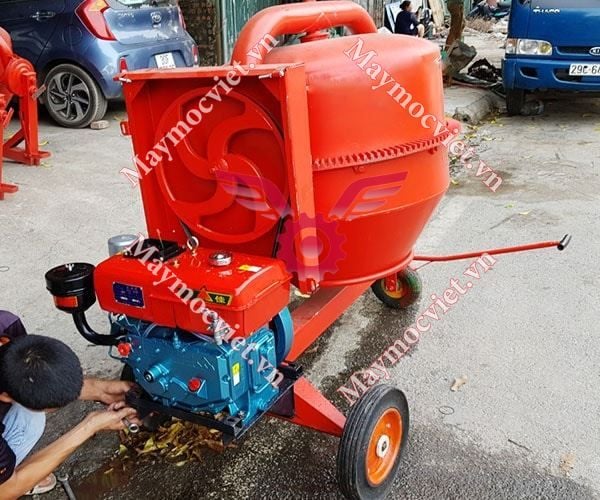 Máy trộn bê tông 350 lít đầu nổ Diesel D8 T350-D
