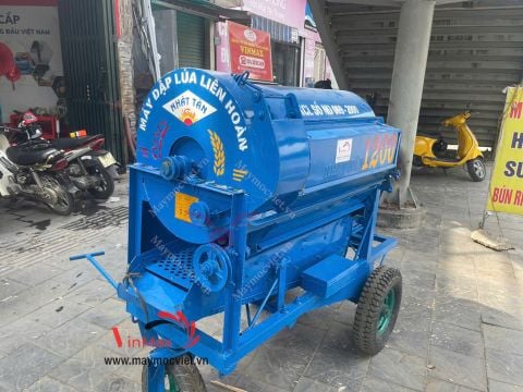Máy tuốt lúa, vò lúa liên hoàn Nhật Tân NT1200 đầu nổ D10