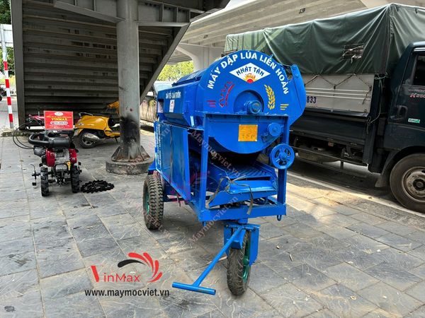 Máy tuốt lúa, vò lúa liên hoàn Nhật Tân NT1200 đầu nổ D10