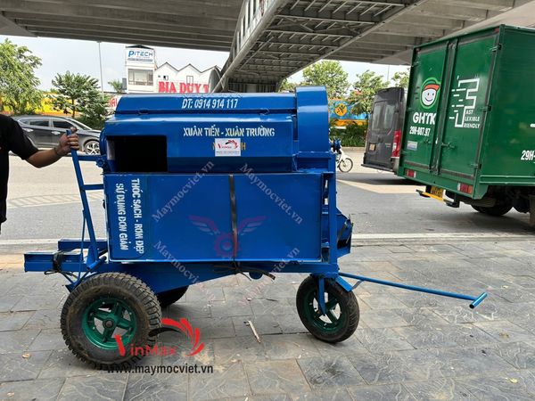 Máy tuốt lúa, vò lúa liên hoàn Nhật Tân NT1200 đầu nổ D10