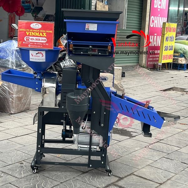 Máy xát gạo bầu gió, bánh xe di chuyển Vinmax TL286 Vip