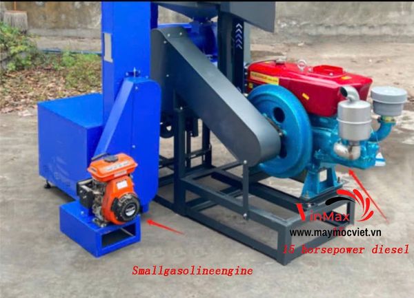 Máy Xay Xát Gạo Liên Hoàn Kèm Gầu Tải Turbo TBX800 Đầu Nổ D24 Gió Đề