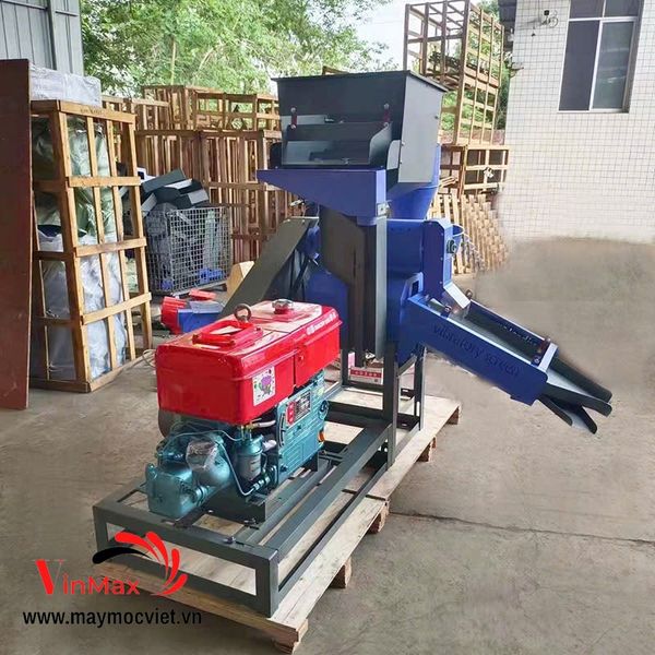 Máy Xay Xát Gạo Liên Hoàn Kèm Gầu Tải Turbo TBX800 Đầu Nổ D24 Gió Đề