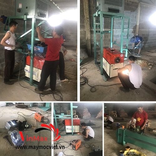 Bộ máy xay xát gạo tự hút liên hoàn Vinmax VMX800 ( Tự động tải lúa gạo )