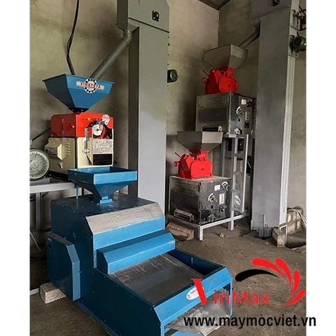 Bộ máy xay xát gạo tự hút liên hoàn Vinmax VMX800 ( Tự động tải lúa gạo )