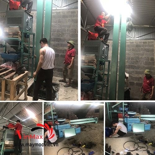 Bộ máy xay xát gạo tự hút liên hoàn Vinmax VMX800 ( Tự động tải lúa gạo )