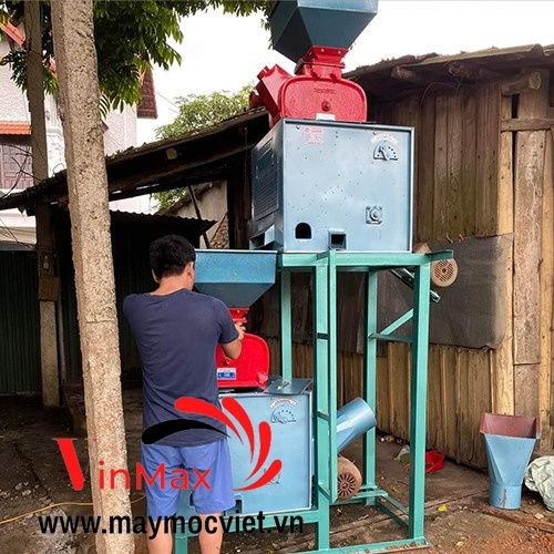 Bộ máy xay xát gạo tự hút liên hoàn Vinmax VMX800 ( Tự động tải lúa gạo )