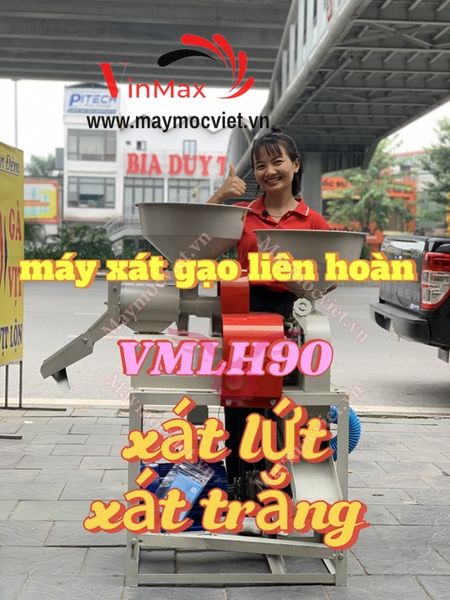 Máy xát gạo liên hoàn mini : xát lứt, xát trắng Vinmax VMLH90